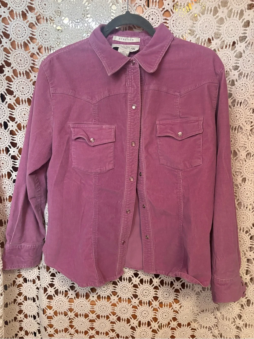 Jones Wear Dusty Lavender Corduroy Button-Front Shirt